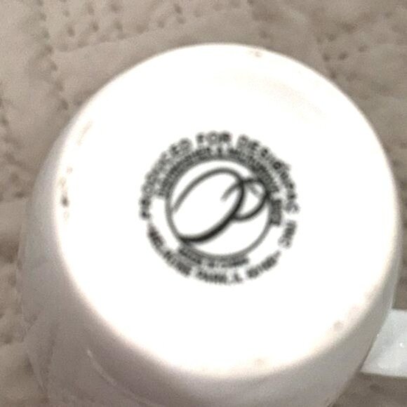 Set Of 2  White Leaf Print Coffee Mugs - Picture 4 of 6